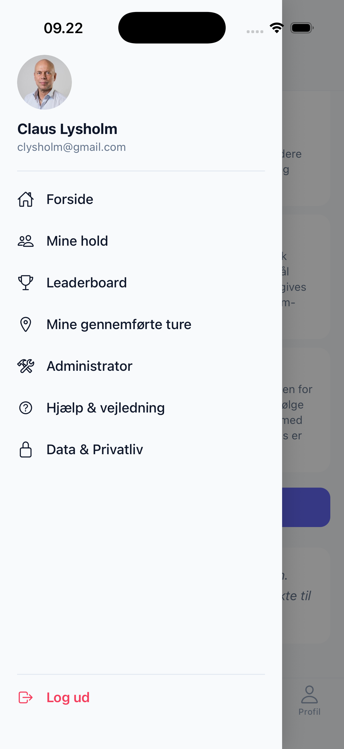 Hiscovery app med event og gruppetur